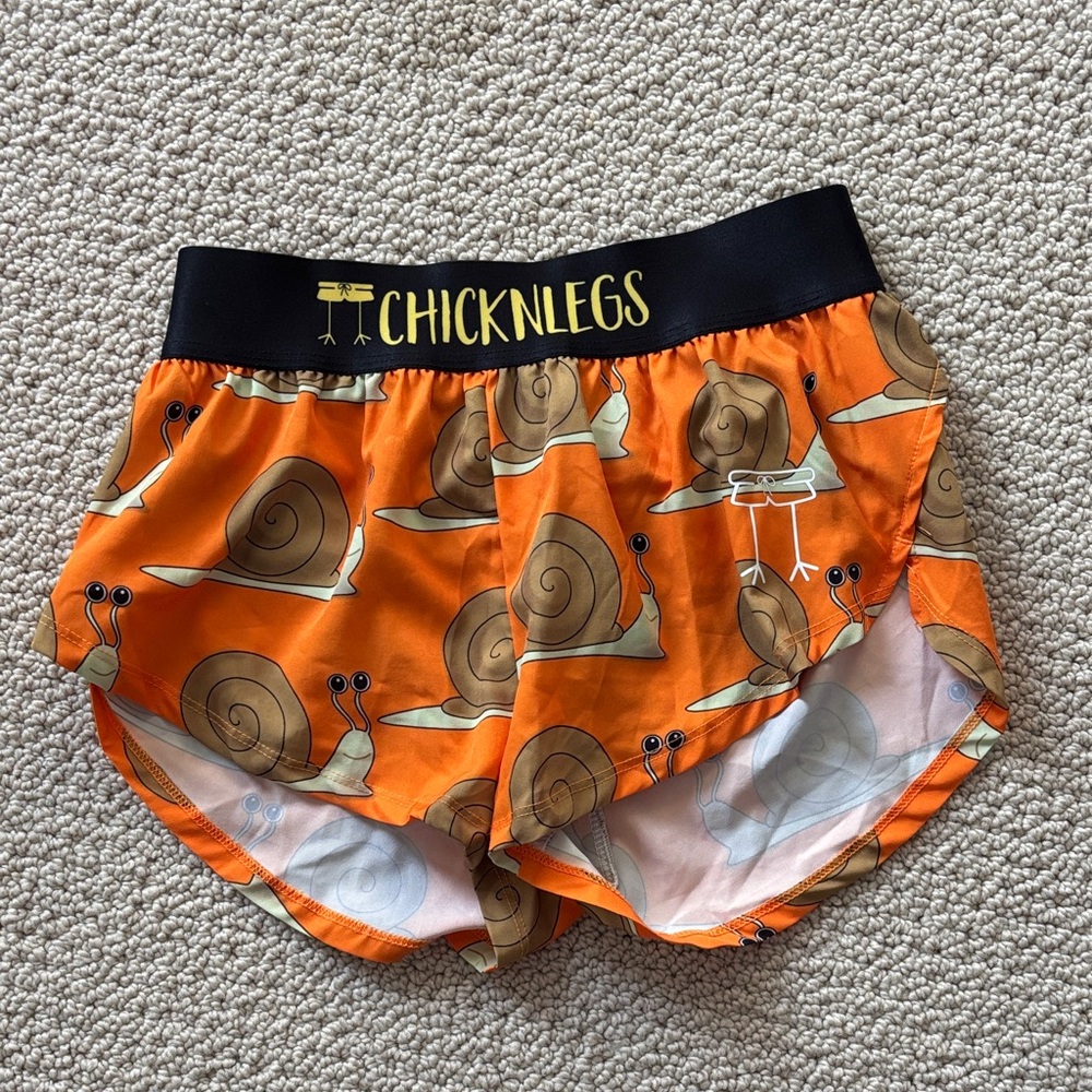 ChicknLegs Women's Orange Snail Athletic Shorts